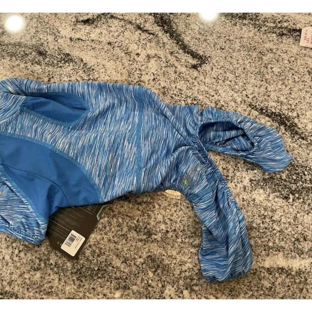 Small Dog Pet Life Track Suit Sport STRETCH Blue One Piece Zip Hooded *CHART* - Picture 11 of 12